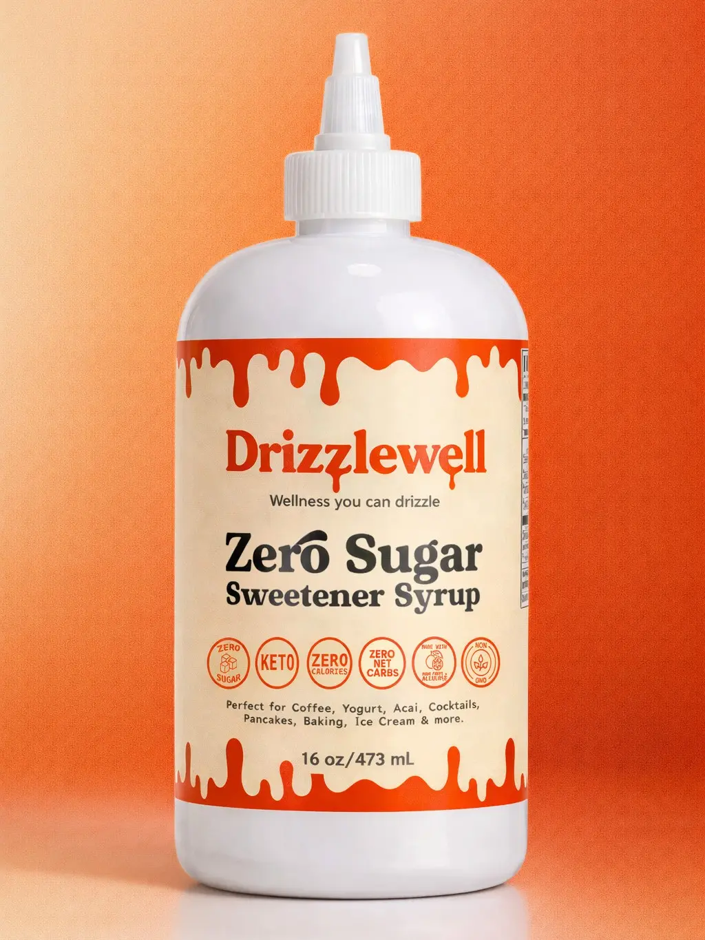 Drizzlewell Sugar Free Sweetener Syrup (Allulose + Monk Fruit