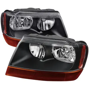 1999-2004 Jeep Grand Cherokee Factory Style Crystal Headlights (Matte Black Housing/Clear Lens) 1999-2004 Jeep Grand Cherokee Factory Style Crystal Headlights (Matte Black Housing/Clear Lens)