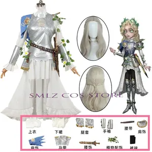 Psychologist/Ada Mesmer Cosplay Wig Game Identity V Costume Silver Knight Uniforms Dress Suit Halloween Party Clothing for Woman