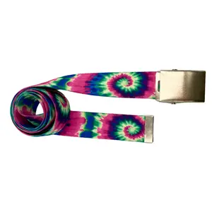 Enchanted Tie-Dye Belt, Durable Polyester Webbing, Heavy-Duty Metal Buckle Options, Unisex Men's Accessories, Various Sizes from Small to Plus Size, Vibrant Print Fashion Belt