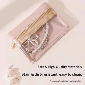 Mini Jewelry Storage Bag, Anti-Dirt Transparent Zipper Pouch, Portable Travel Organizer for Earrings Rings Bracelets, Easy Clean Design