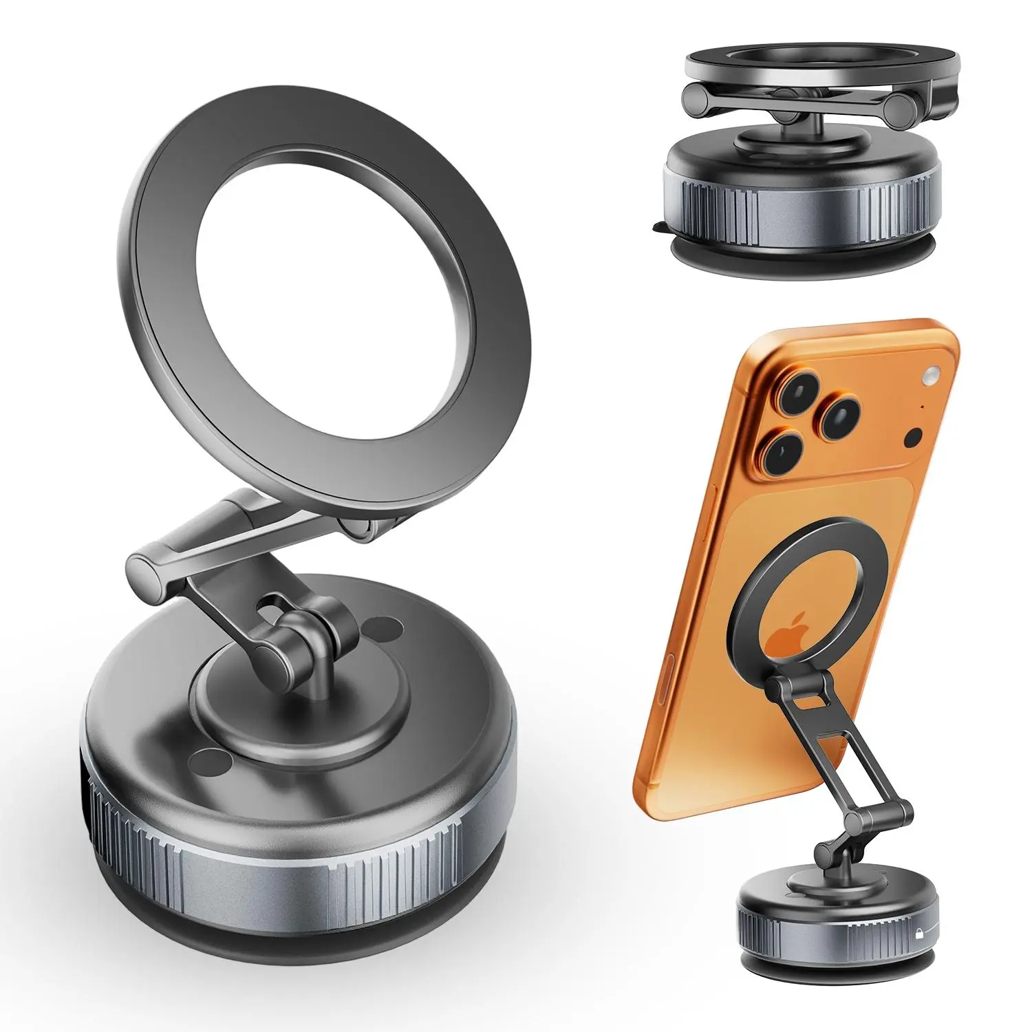 Phone Holder with Magsafe, 360° Rotating Adjustable Car Phone Mount, Compact Size, Convenient Car Installation, Compatible with Android/Samsung Mobile Phones and iPhone 17 16 15 14 13 12 Series