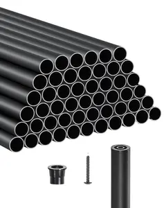 Metal Staircase Balusters 51 Pack, 26 Inch Aluminum Spindles with Screws and Rail Caps, Durable Powder-Coated Stair Railing Components for Interior and Exterior Stairs, Easy Installation Kit, Versatile Modern Rail Baluster Set