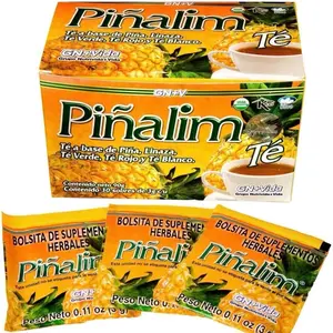 Pinalim Tea Cleansing Herbal Mexican Version- Pineapple, Flax, Green Tea, White Tea - 30 Day Supply Natural Herbal Supplement Bags Beverage