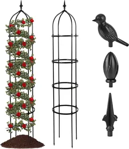 6ft Rustproof Garden Obelisk Trellis – Tall Metal Support for Indoor & Outdoor Climbing Plants and Cucumbers