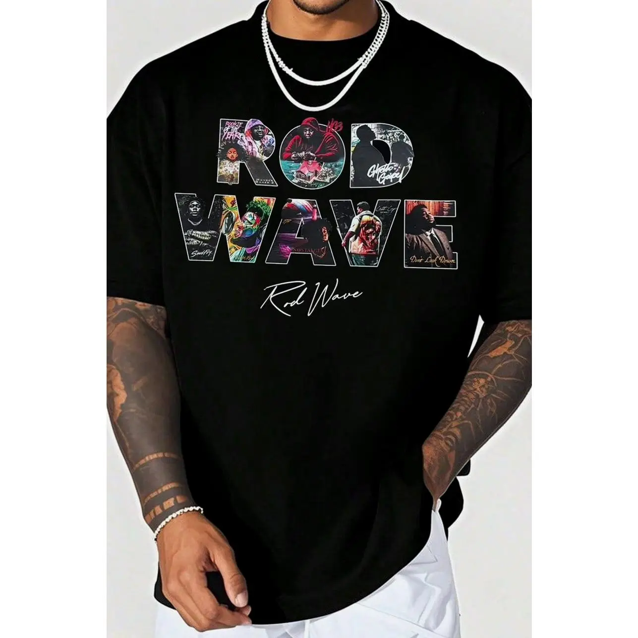 Rod Wave New Album “Don’T Look Down” Tee, Graphic Tee Tops Underwear Crewneck Menswear T Shirt Streetwear