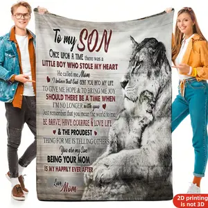 Stylish Modern Style for My Son  Flannel Blanket SoftPrinted Pattern A Christmas gift for my sons, Perfect for Bedroom, Living Room, Sofa, Camping, and Multi-Scene Use, Ideal Gift for Son's Back to School, Graduation, Birthday Present
