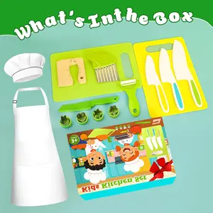 15-Piece Kids Cooking Set – Safe Real Cooking Tools for Toddlers & Children, Montessori Kitchen Toys, Kids Cutting & Cooking Set for Learning, Fun, Easter Gift