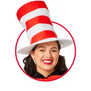 DR. SEUSS ADULT CAT IN THE HAT STRIPED HAT