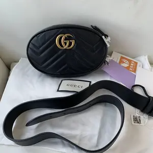 Pre-owned GUCCI GG Marmont Chevron Quilted Leather Belt Bag Waist Bag Crossbody/WJBB04109562
