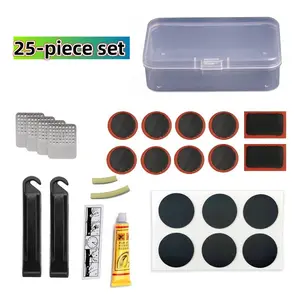 Quick Portable Tire Repair Kit, Includes Sanding Pad Glue Pry Bar, Cold Patch Technology, Suitable for Cycling Emergency Repairs