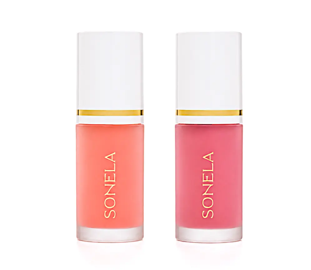 Liquid Blush Duo by Sonela | Acne-Safe | Sensitive Skin Safe | Dewy, Hydrating, Buildable & Lightweight Formula with Hyaluronic Acid & Shea Butter for a Natural, Glowing Finish Blend Flawless