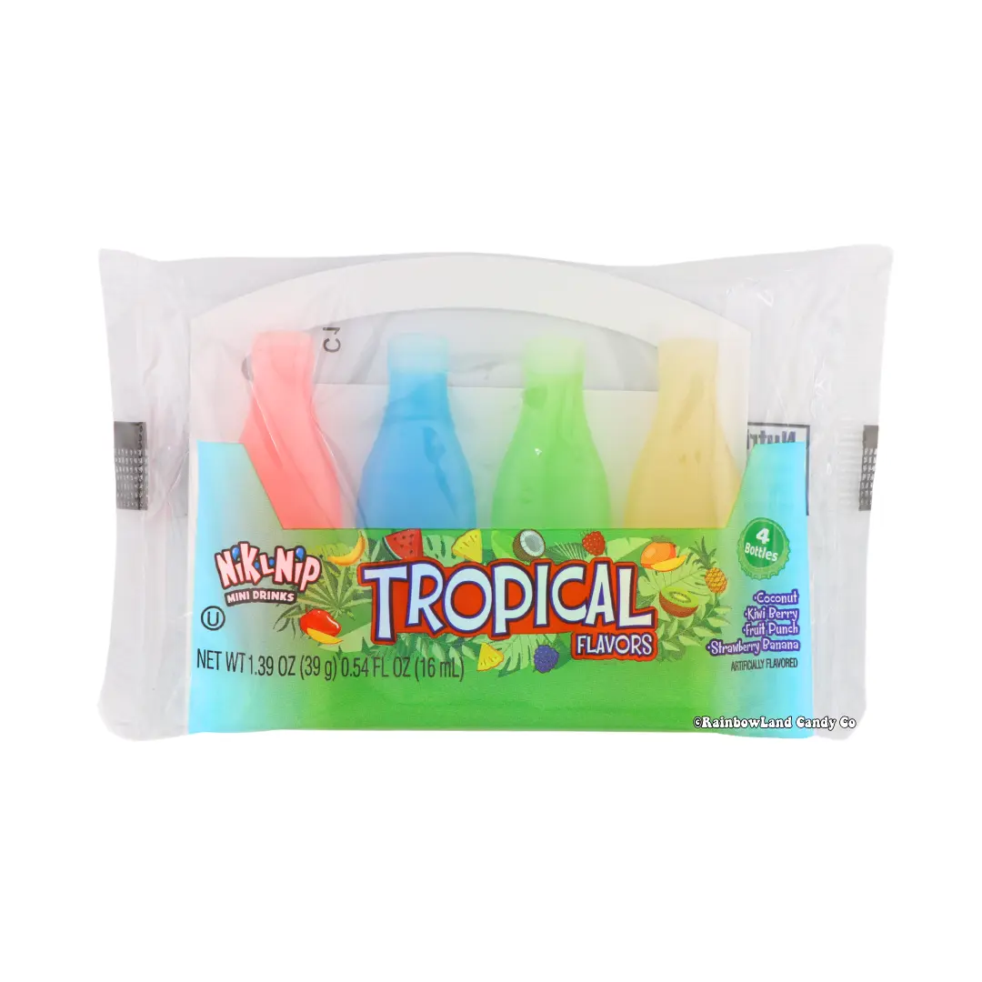 Nik-L-Nip Tropical Wax Bottles | 4-Pack Mini Drinks