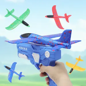 Durable Foam Plane Flying Toy Set, Model Aircraft, One-Touch Launch Glider for Kids Ages 3-9, Outdoor Play, Parent-Child Interactive Game, Holiday Gift