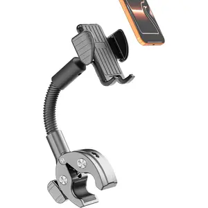 Gooseneck Phone Holder for Exercise  & Treadmill, No-Shake  Mount with Anti-Drop Secure Clamp, Case-Friendly for  17/16 Pro Max, Galaxy S24, Peloton,