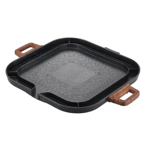 Titanium-Infused Electric Griddle with Multi-Zone Cooking, 1000W Fast Heating, Non-Stick & Low-Smoke, 5-Level Temperature Control for Grill/Pan-Fry/Stir-Fry