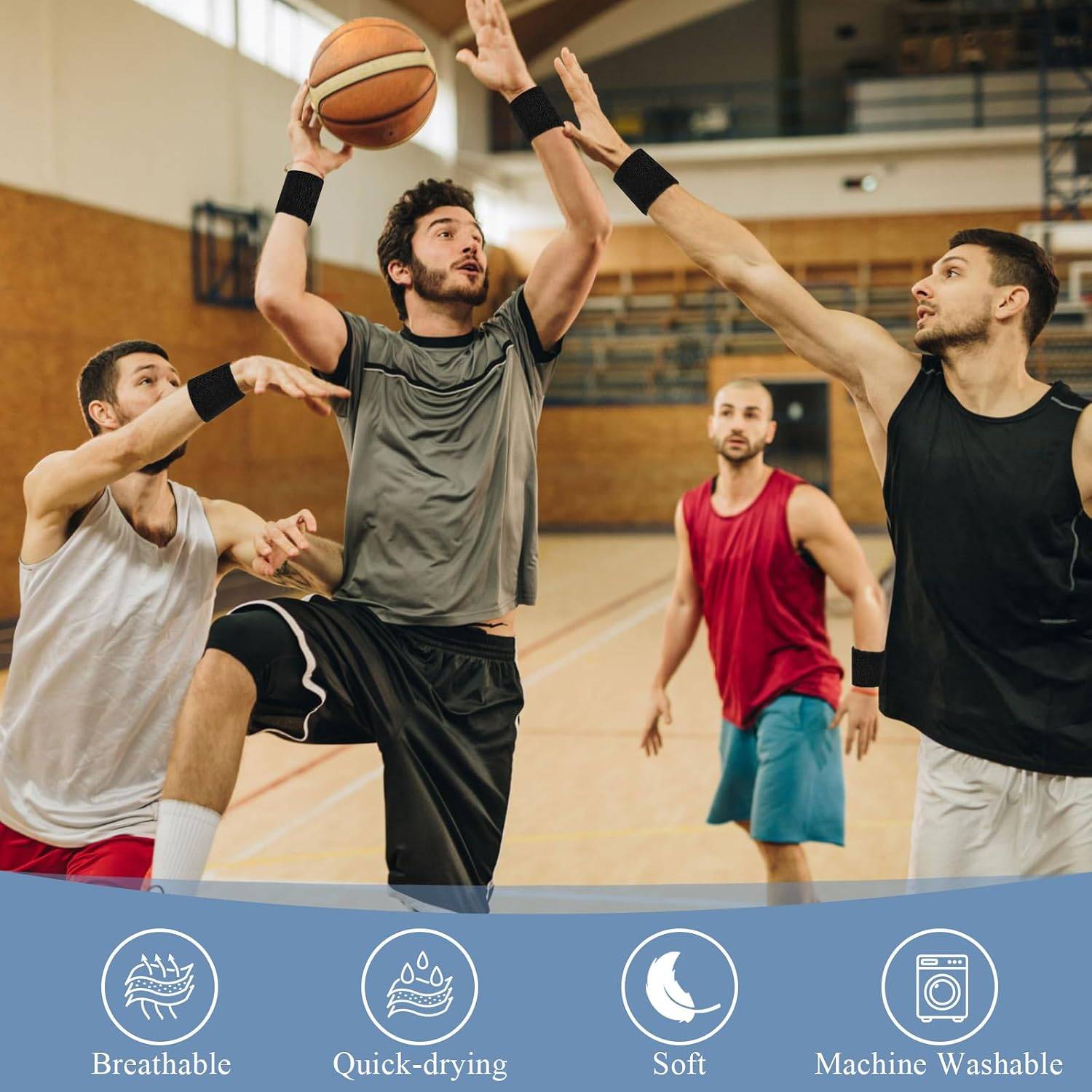 Sports Wrist Sweatbands 10 Pack for Men & Women, Sweat Absorbent Wrist Bands for Tennis, Basketball, Running, Gym, Fitness, Workout, Yoga & Pickleball Sports Wrist Sweatbands 10 Pack for Men & Women, Sweat Absorbent Wrist Bands for Tennis, Basketball, Running, Gym, Fitness, Workout, Yoga & Pickleball