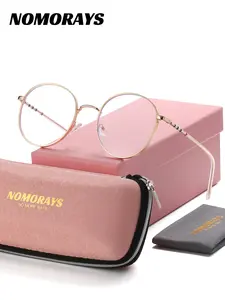 1 Pair NOMORAYS Unisex Full Frame Round Frame Plano Glasses Airy Frames Gentle Impression