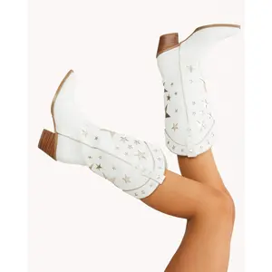 Dollie White Gold Metallic Boots