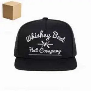 "Whiskey Bent Hat Co." 3D Embroidery Trucker Hat | Premium Street Style, Adjustable Sunscreen Hat for Beach & Travel
