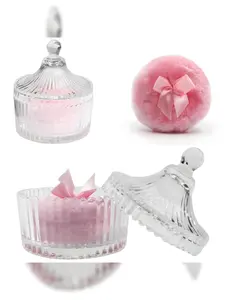 Large Powder Compact with Crystal Container, Soft Washable Reusable Velvet, Shimmering Face & Body Makeup, Wet Dry Application