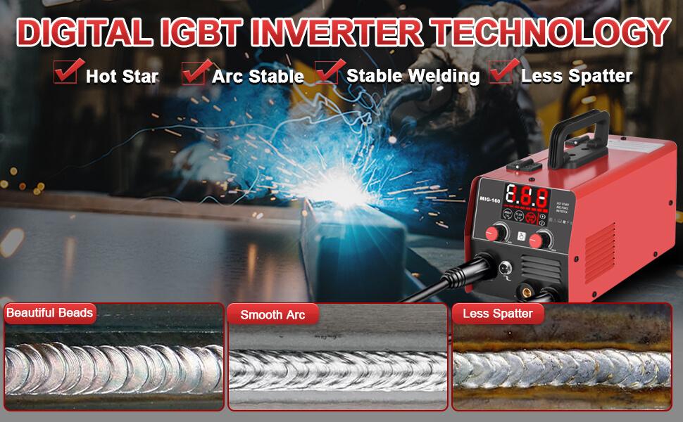 160Amp 3 IN 1 Welder, Flux Core Welder/Lift TIG/Stick Welding Machine, Auto Darkening Welding Glasses MIG Welder, Portable MINI Welder Machine 110V, Gasless MIG Welder with IGBT Inverter