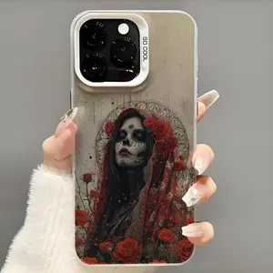 Santa Muerte Golden Skull Phone Cases For iPhone 17 Pro Max Plus Air 16 15 14 13 12 11 Shockproof Halloween Cover Casing Protection