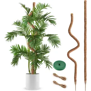 2 Pack Moss Pole, 63 Inch Bendable Moss Poles for Plants Monstera Long for Climbing Plants, Large Pole Plant Sticks Stakes for Indoor Plants to Grow Upwards