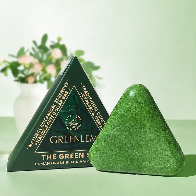 Anti-Hair Loss Shampoo Bar - 120g Biotin-Enriched Herbal Cleanser & Conditioner (14 Ingredients: Usma Grass, Ginseng, Tea Tree Oil) for Anti Hair Fall Scalp Care, Natural Strengthening Solutions & Root Nourishment Protection