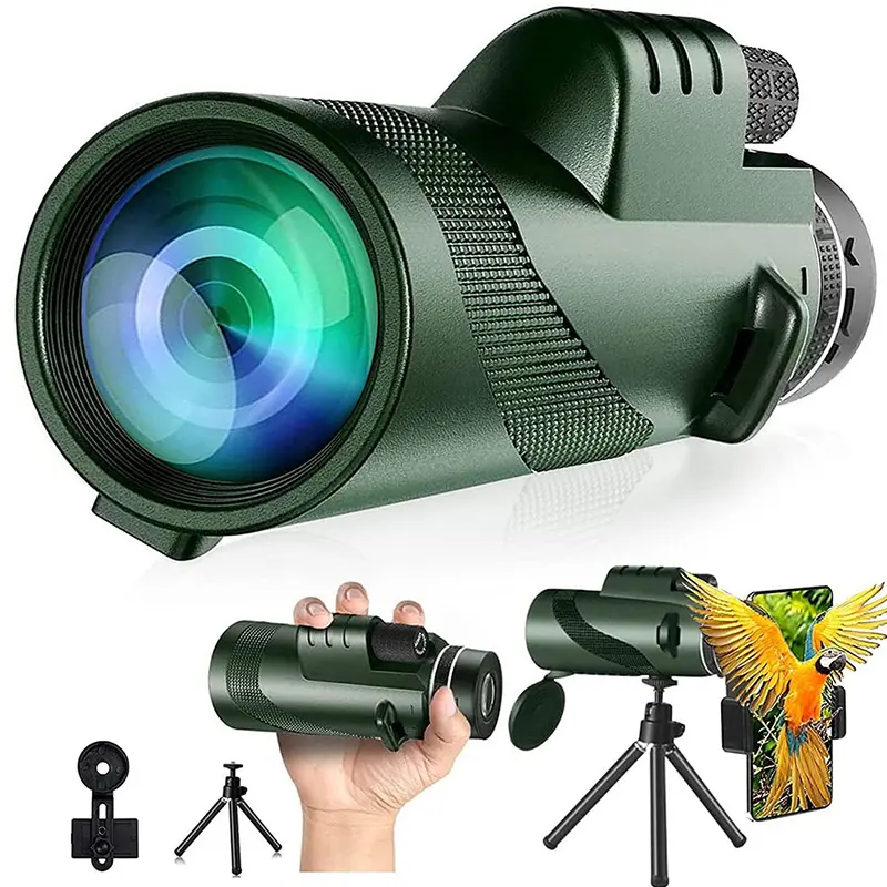 40X60 Monocular Telescope, High Power Monocular for Adults with Phone Adapter& Diamondback HD Spotting Scope