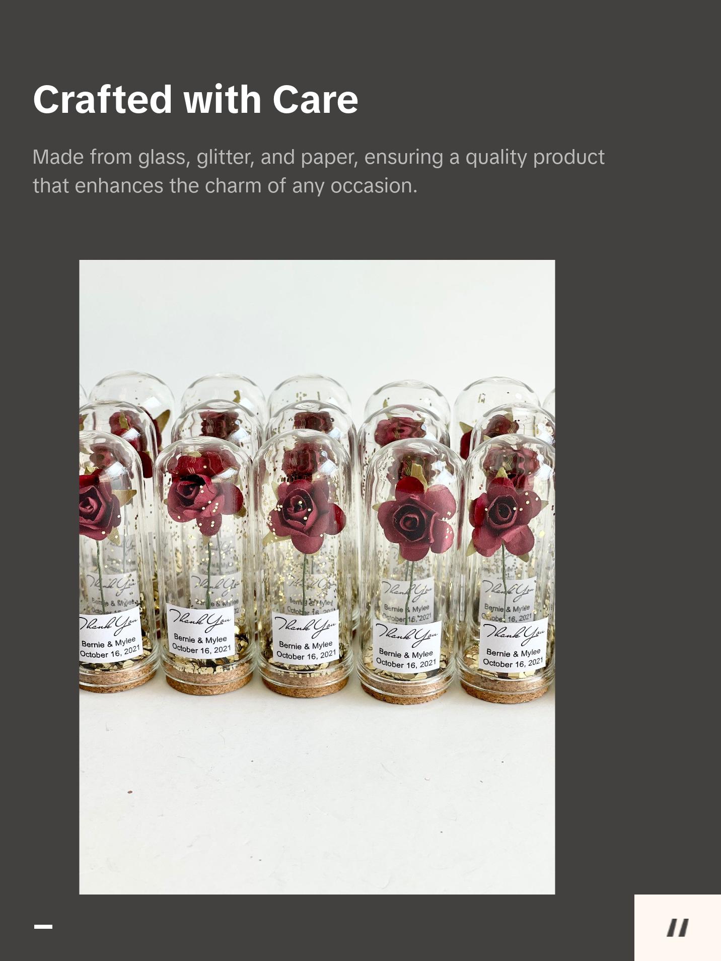 10 pcs Bulk Rose Dome Favors for Guests, Wedding Favors Gifts, Personalized Party Gifts, Beauty and the Beast Custom Favors, Bachelorette Favors