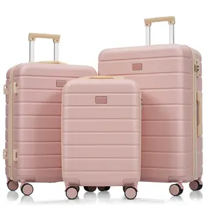 Premium ABS Travel Luggage Set , 3-Piece TSA Lock Suitcase Ensemble with 20, 24, and 28 Inch Sizes with 360° Spinner Wheels