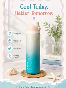 Owala Rolling In FreeSip Water Bottle 24oz – BPA Free Straw Bottle for School, Camping & Sports