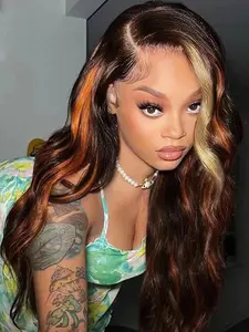 26 Inch Long Deep Wavy Wigs for Women, Gorgeous Fluffy Wigs without Bangs, Synthetic Lace Front Wigs for Party, Daily Use, Glueless Frontal Wig, Natural Looking Wig