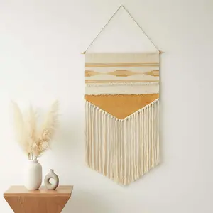 Tufted Tassel Wall Hanging – Boho Hand-Woven Tapestry Decor