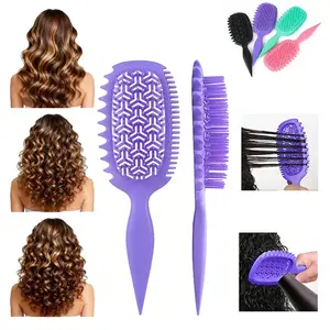 Curly Hair Brush,Curling Styling Comb, Volumizing Shaping Comb, Dry Wet Use, Separable Curl Comb, Reduces Frizz and Breakage, Waves & Spiral Curls,and also a convenient detangling tool, Detangling Hairbrush, Volumizer Brush