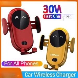 VIKEFON 30W Car Wireless Charger Car Phone Holder for iPhone 12 Pro Max 11 Pro X MAX 8 7 Plus Intelligent Infrared Phone Holder