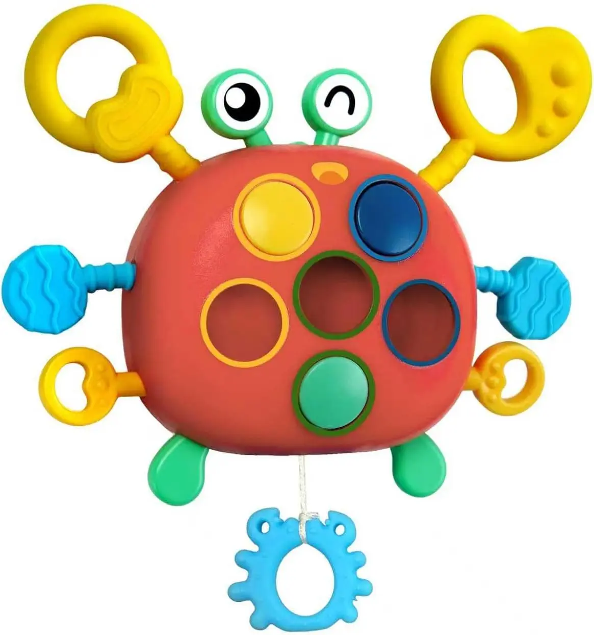 Baby Airplane & Road-Trip Travel Toy for Toddlers 18+ mo | Silicone Pull-String Sensory Montessori Car/Plane Seat Activity | Top Christmas Stocking Stuffer for Babies 1+ Year