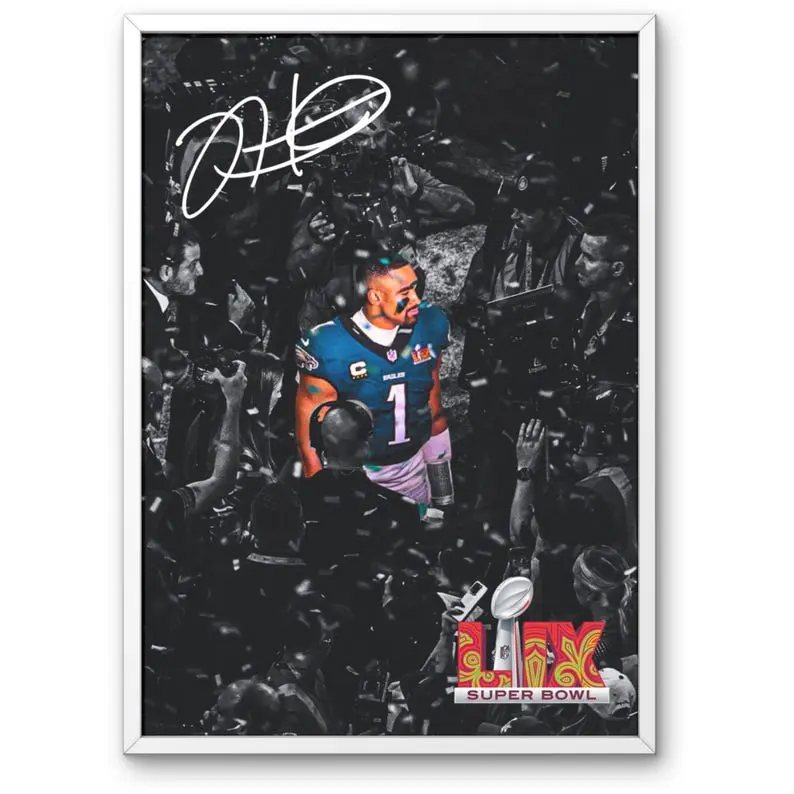 Jalen Hurts Philadelphia Super Bowl 59 Champion, Mvp, Wall Art Poster, Poster Decor