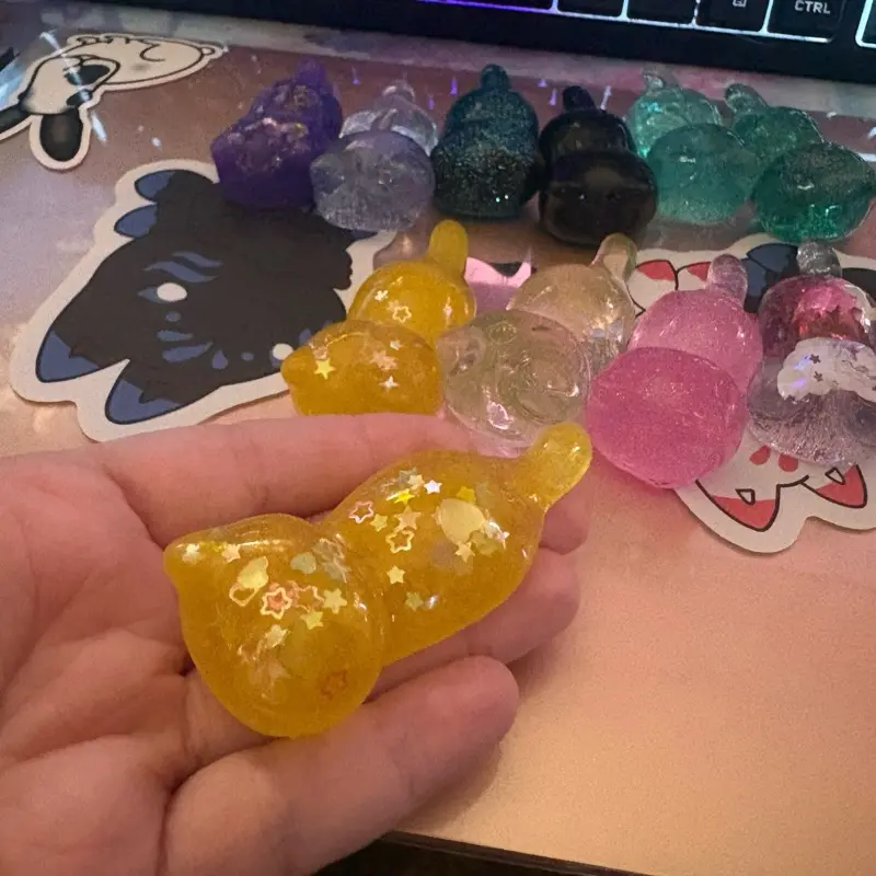 Cat-Shaped Resin Worry Stone Home Decor Ornaments, Calming and Soothing Energy Home Supply Statue for All Ages