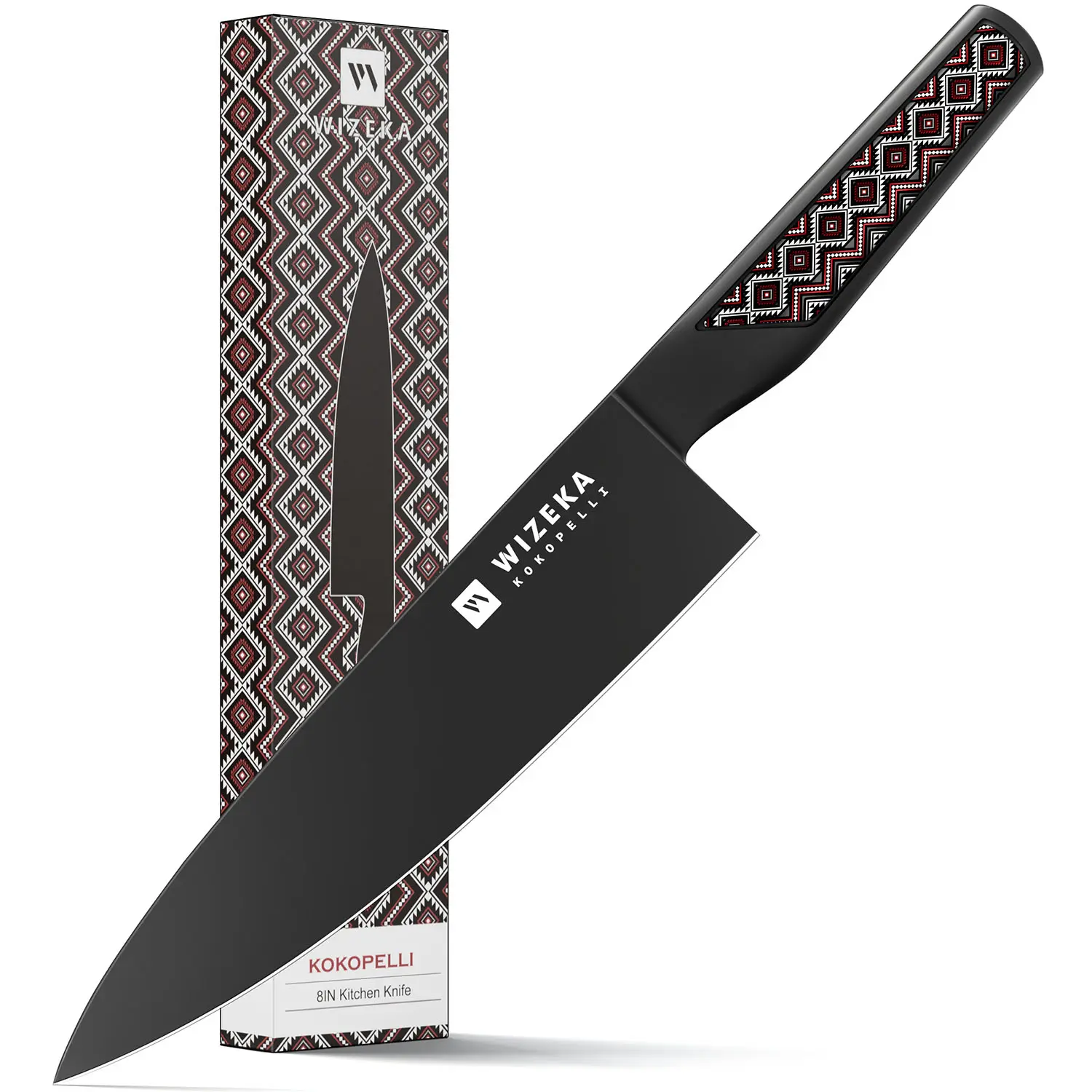 WIZEKA INDIAN STYLE 8 Inch German Stainless Steel Kitchen Knives INDIAN STYLE Series Single Piece Knife for Versatile Kitchen Tasks, Durable and Rust-Resistant Layer Design Full Tang High Carbon Stainless Steel