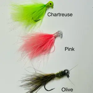 Custom hand tied 1/16 oz marabou fishing jigs Crappie Lifelike Swimbait