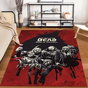 The Walking Dead 04 anime print rug, suitable for home, living room, bedroom, or under office chairs; a holiday gift for family and friends; Christmas decorative rug.
