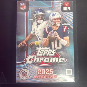 2025 Topps Chrome NFL Hanger Box, Collectible Sports Cards Packs, Trade Card Box