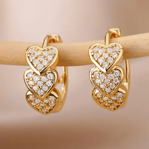 Rhinestone Decorated Heart Design Hoop Earrings for Gift, Valentines Day Jewelry, Trendy Ear Piercing Jewelry for Women, 2024 New Fashion Accessories for Party, Daily Clothing Decor, Trendy Fashionable Accessories, Sparkling Ear Jewelry