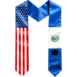 Graduation Stole Class of 2026, 72 Inch Flag Graduation Sash for College