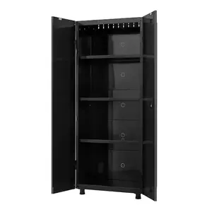 Husky Ready-to-Assemble 24-Gauge Steel Freestanding Garage Cabinet in Black (30.5 in. W x 72 in. H x 18.3 in. D)
