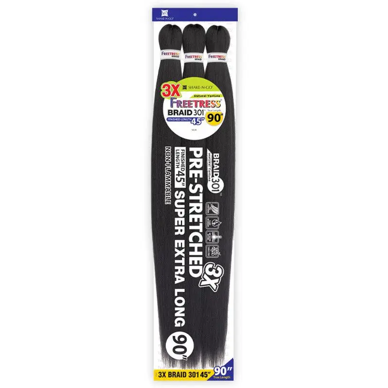 Freetress 3X Pre-Stretched Braid - Super Extra Long 90" Freetress 3X Pre-Stretched Braid - Super Extra Long 90"