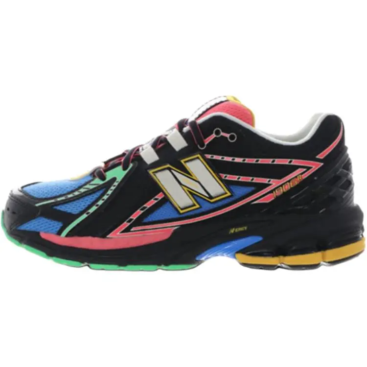 New Balance 1906R Grade School Sneakers, Black Multi-Color Retro Runner, Lightweight Cushioned Shoes for School Wear, Cushioned Sole, Runs Large, Unisex, School Shoes, Runs Slightly Large