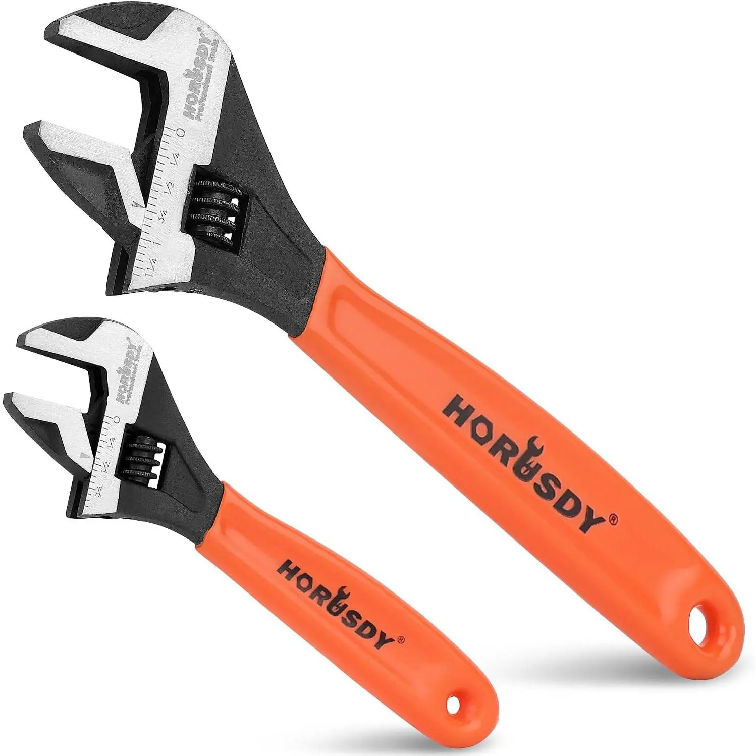 Adjustable Wrench Set | 2-Piece | 6-Inch and 10-Inch Wrenches | Metric & SAE Scales | Cushion Grip Wrench | Cr-V Steel gear in hardware  store
